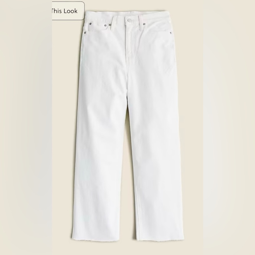 J. Crew Slim Wide Leg Jean in White - Picture 7 of 11